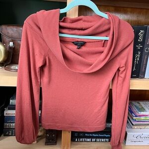 Banana Republic Cowl Neck/Off Shoulder Rust Sweater